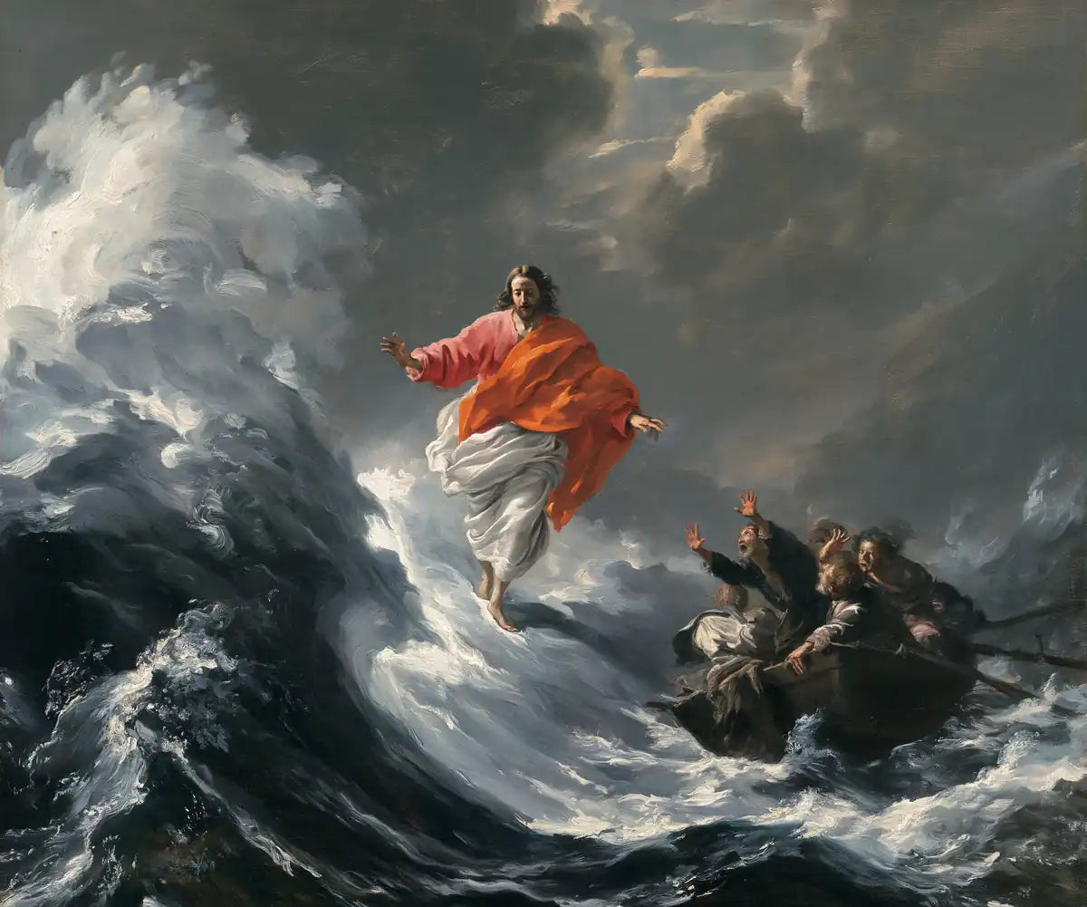 Jesus Walking on Water - Theatrical Baroque - Christian artwork collection