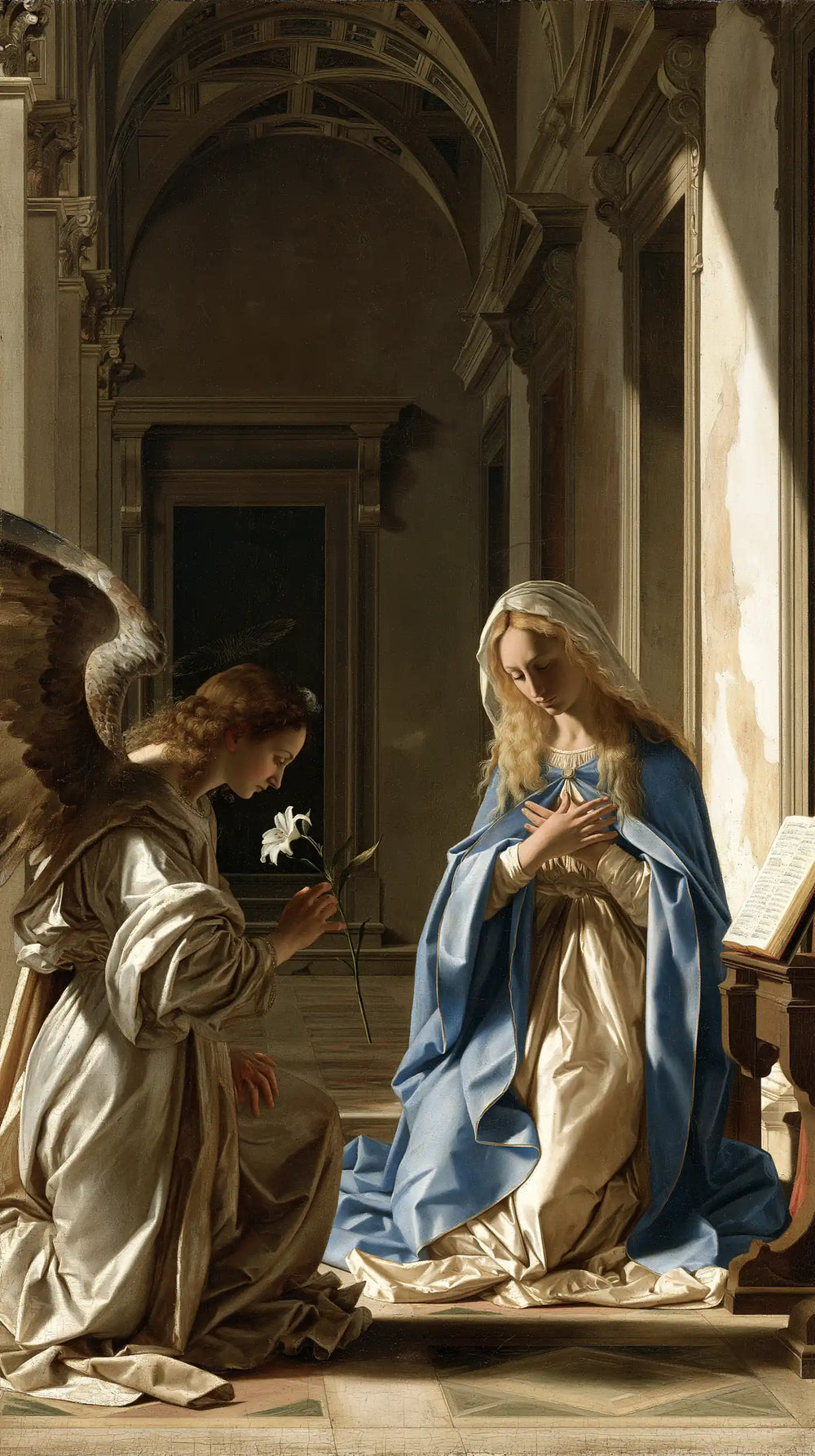 the Annunciation in Florentine Renaissance style in Florentine Renaissance style, portrait Christian artwork no. 5