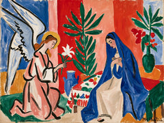 Annunciation in the Scarlet Room – Fauvist Sacred Art · Landscape
