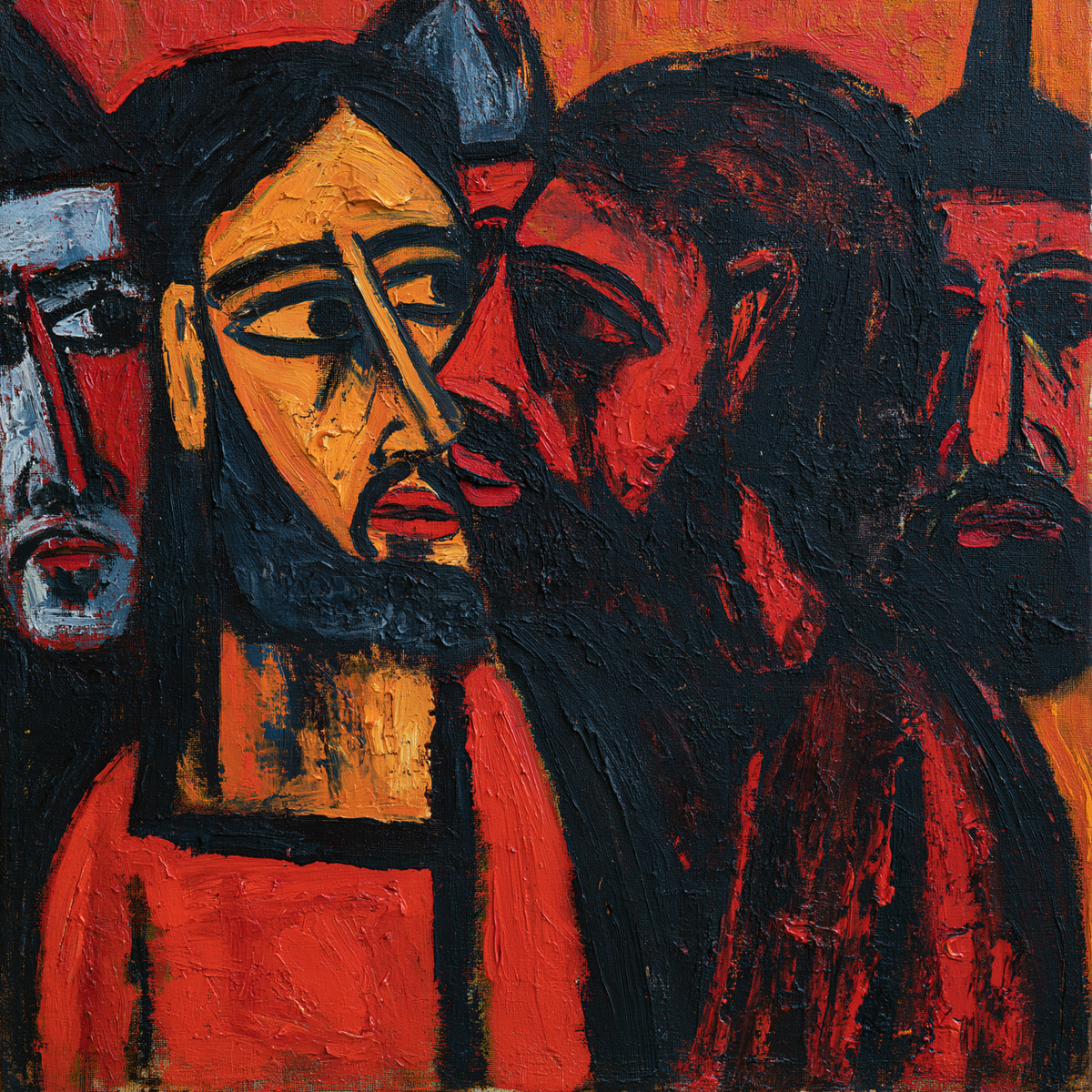 Het verraad van Judas - Expressionist · Carré n° 1 - Christelijke kunst