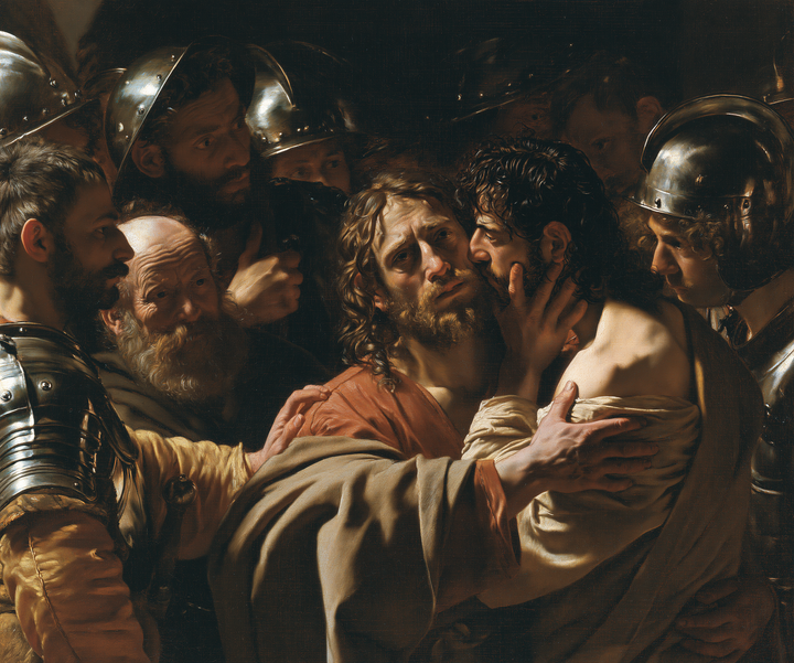 The Betrayal of Judas — The Face Held Amid the Weapons