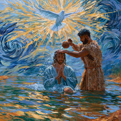 The Baptism of Jesus – Post-Impressionist · Kneeling in the Jordan · Square no. 1