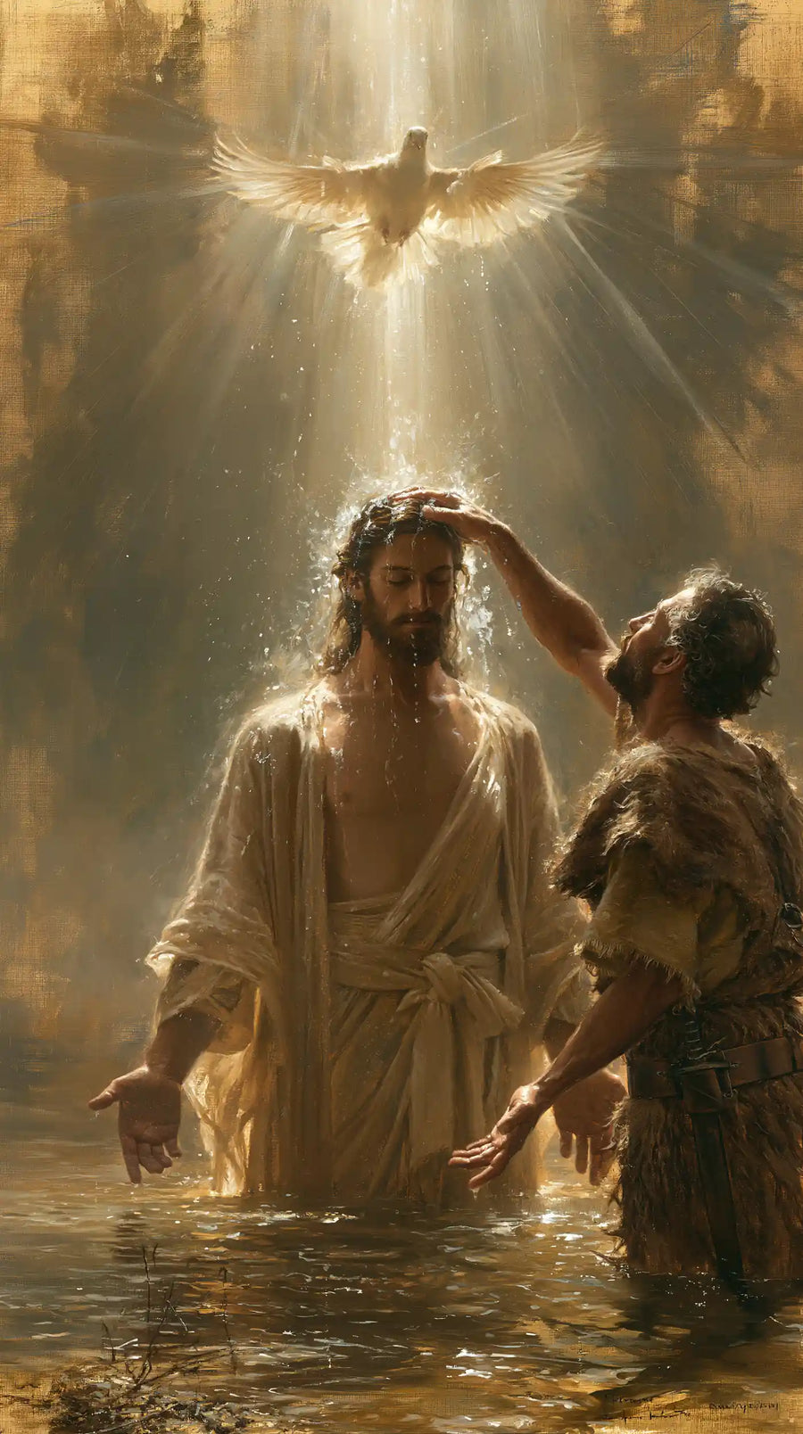 The Baptism of Jesus – Sacred Gold · Standing in the Jordan · Portrait no. 5