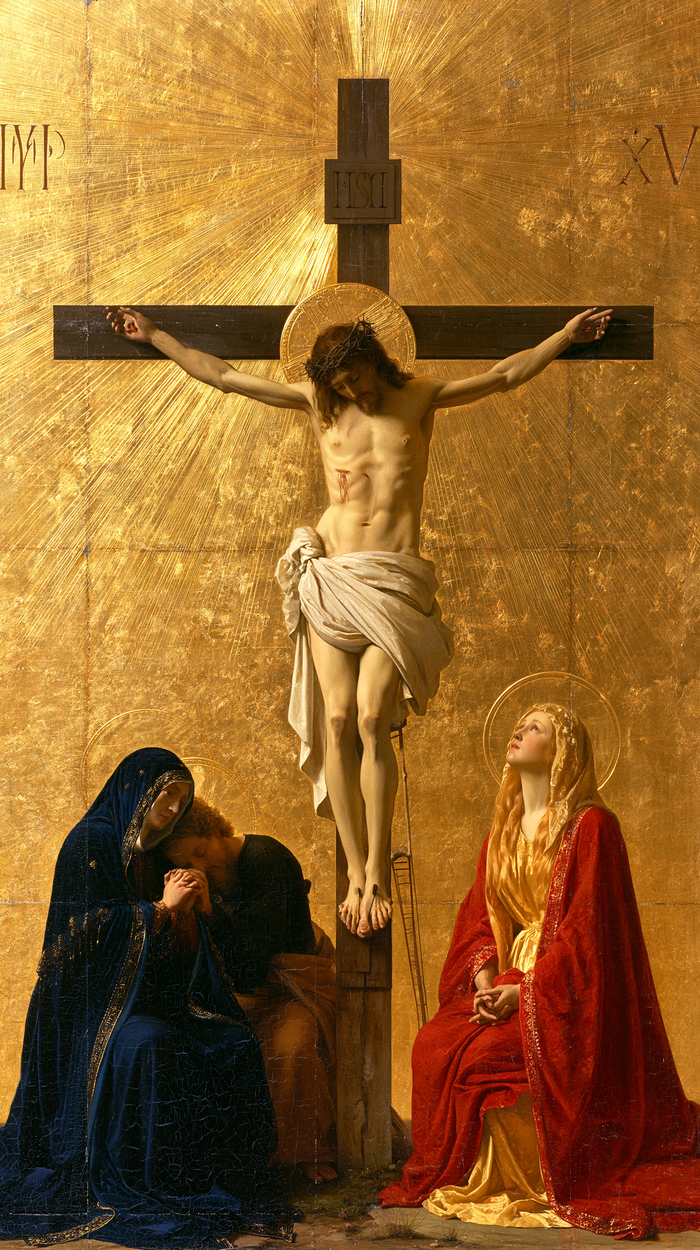 The Crucifixion — The Red Cloak at the Edge of Gold