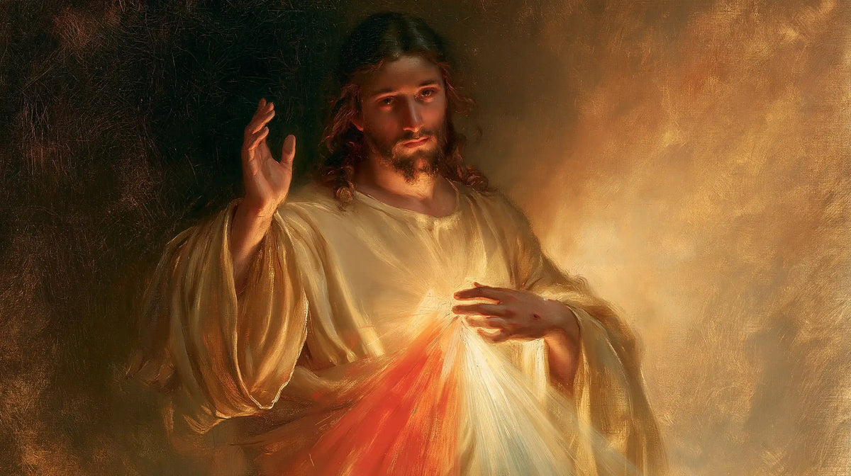 Jesus expressing compassion and divine mercy in Compassion and Mercy style, landscape Christian artwork no. 8