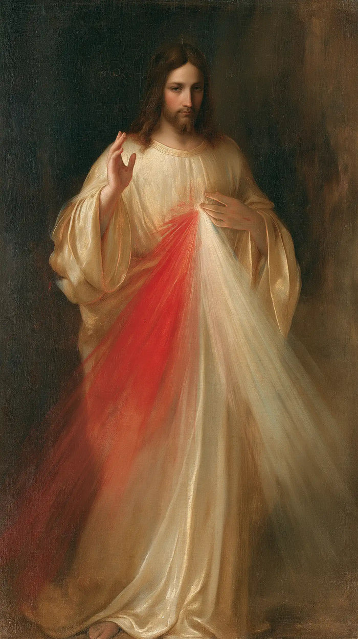 Divine Mercy Jesus — Recollection in Crimson Light