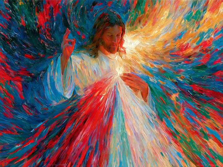 Divine Mercy Jesus – Post-Impressionist · Landscape no. 1