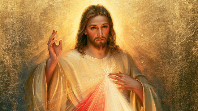 Divine Mercy Jesus — The Heart with Threads of Sunlight