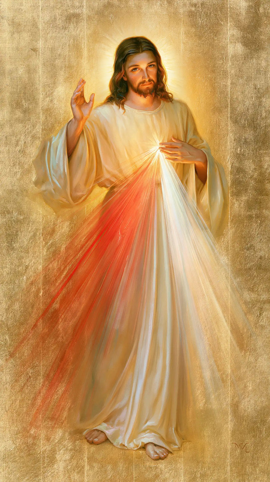 Divine Mercy Jesus - Sacred Gold · Portrait n° 6