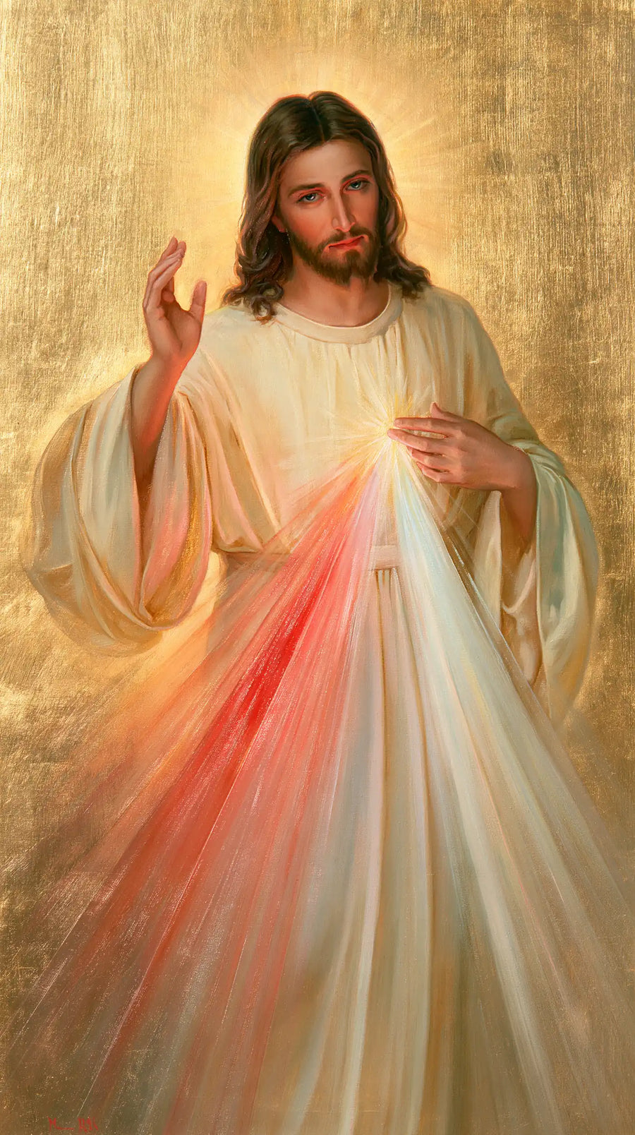 Divine Mercy Jesus - Sacred Gold · Portrait n° 14