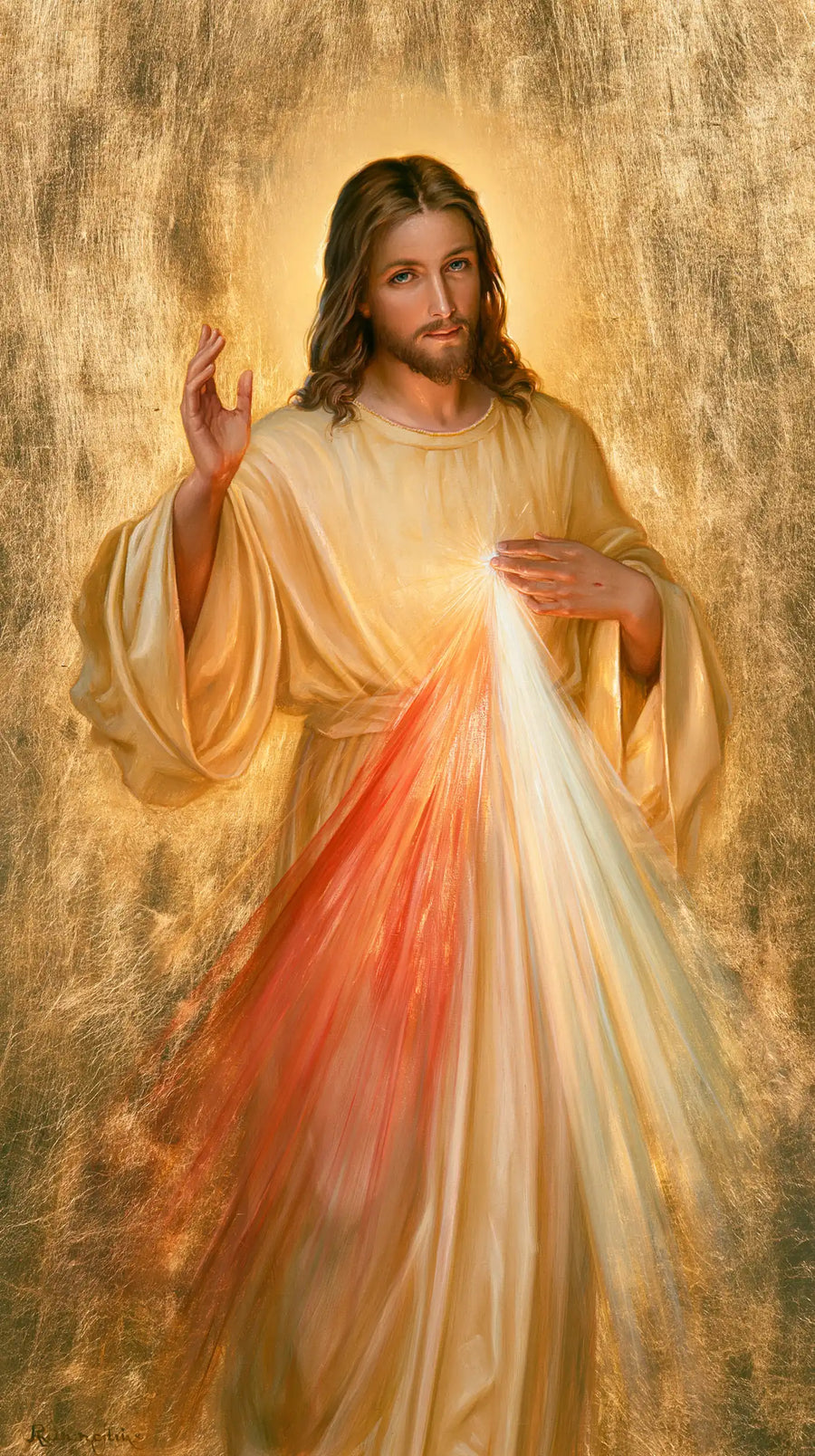 Divine Mercy Jesus - Sacred Gold · Portrait n° 18