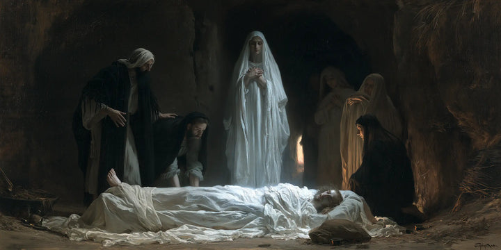 The Entombment of Jesus Christ — The White Watcher in the Dark Doorway