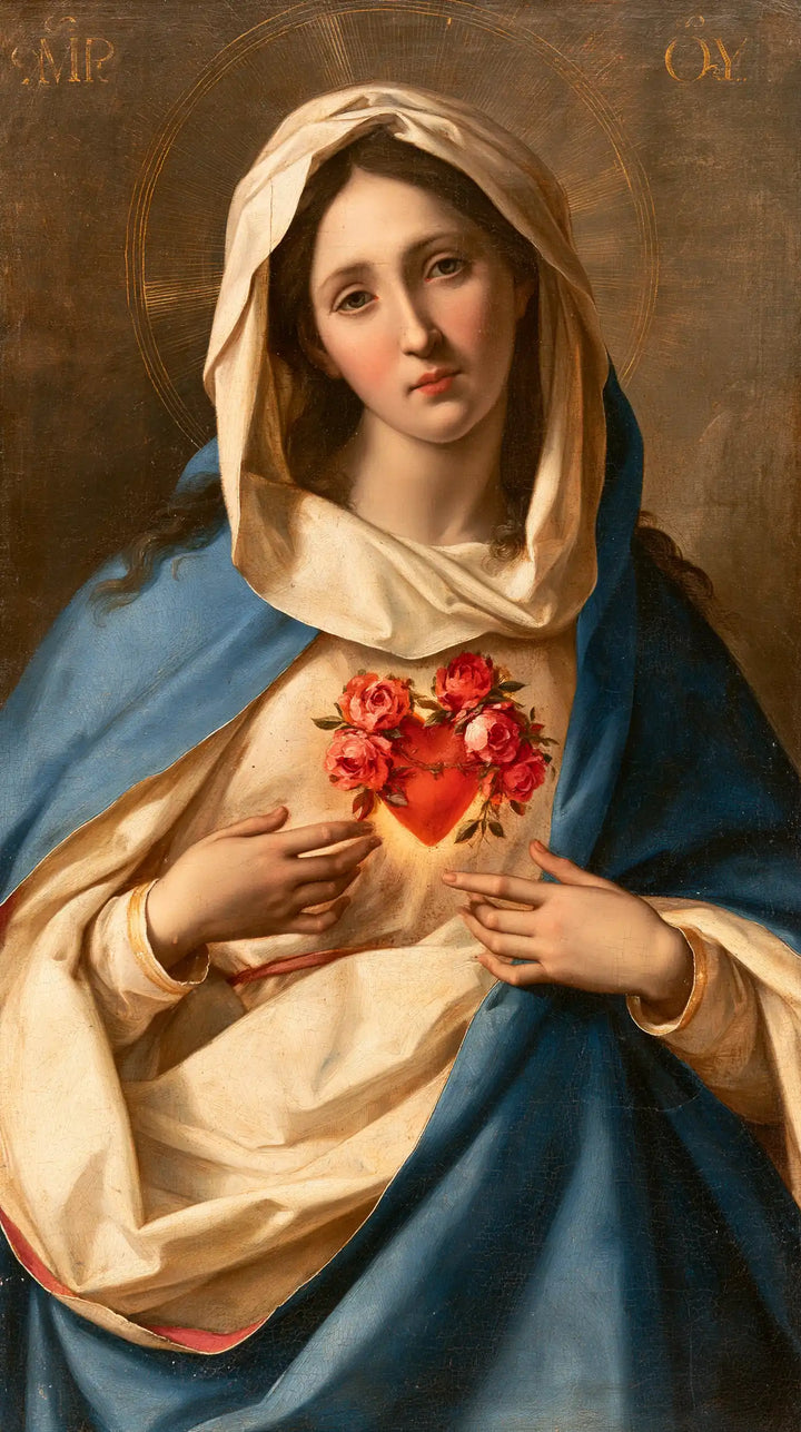 The Immaculate Heart of Mary — The Red Heart in Cream Drapery