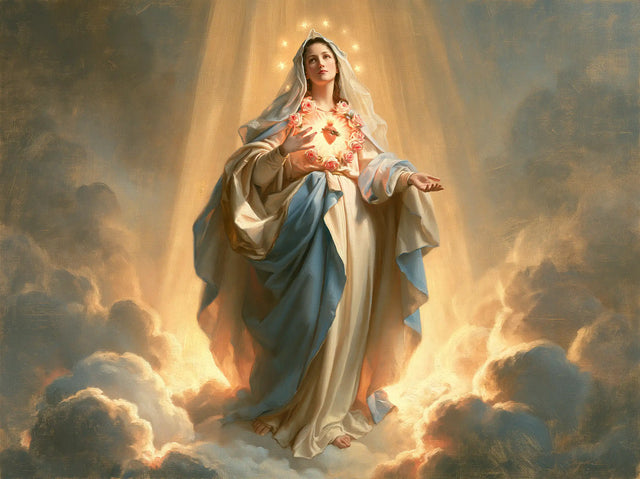 Immaculate Heart of Mary - Mary upon the Clouds with the Immaculate Heart · Landscape n° 4