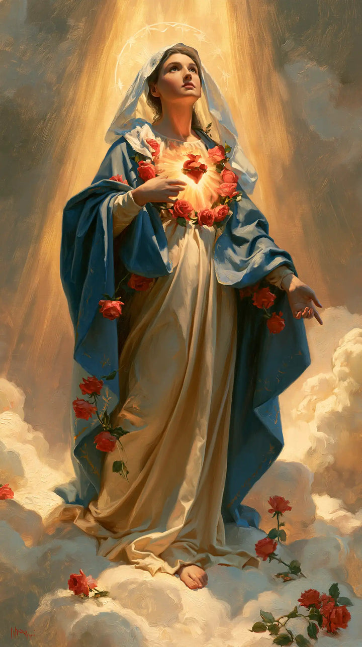 The Immaculate Heart of Mary — The Rose Path Through the Clouds