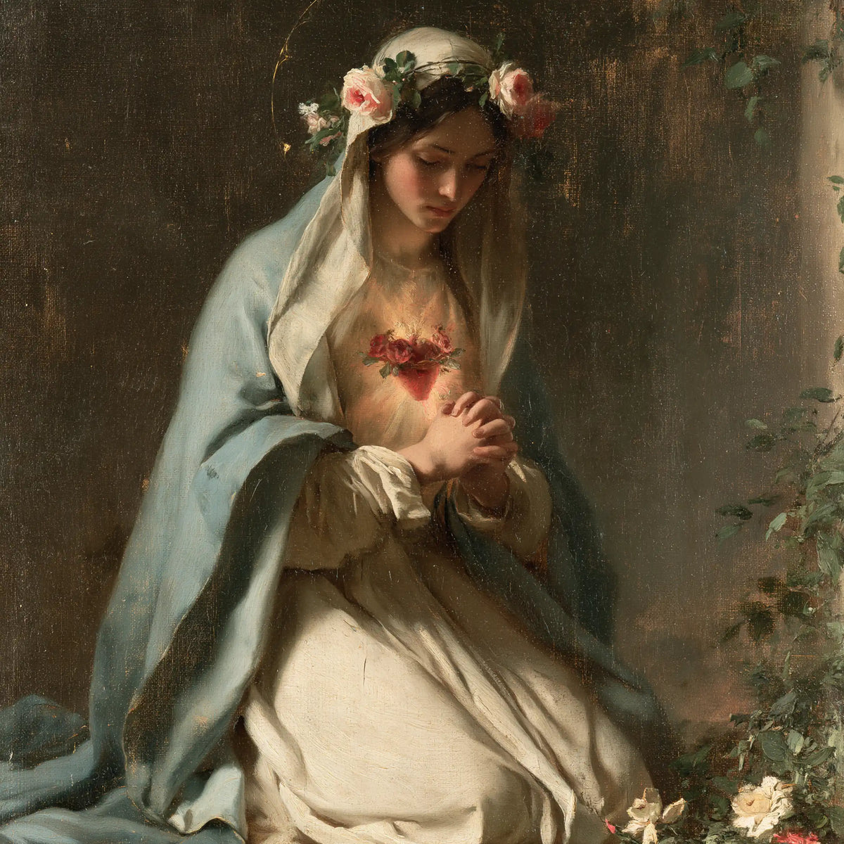 Immaculate Heart of Mary - Mary in Prayer with the Immaculate Heart · Square n° 4
