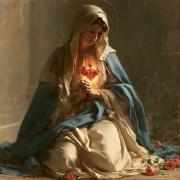 Immaculate Heart of Mary - Mary in Prayer with the Immaculate Heart · Square n° 6