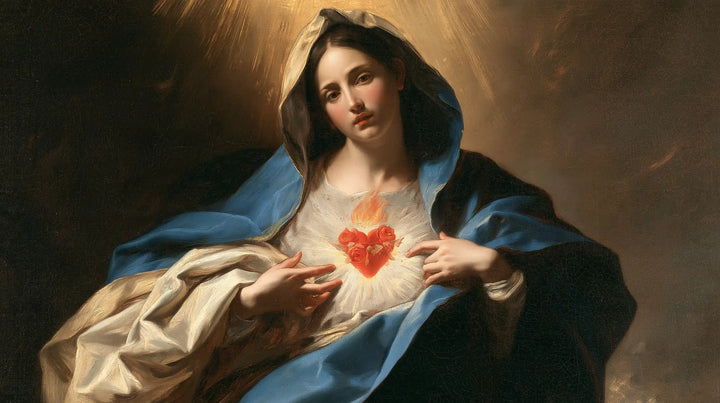 The Immaculate Heart of Mary — The Heart Between Unfurled Sleeves