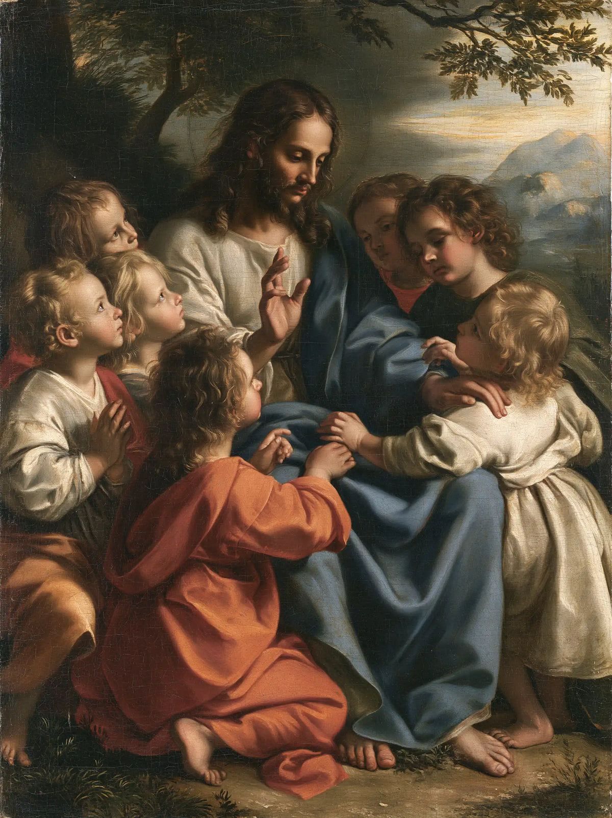 Jesus and the Children — The Blue Mantle beneath the Sheltering Tree