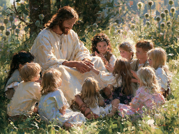 Jesus and the Children — Rest among the Round Flowers