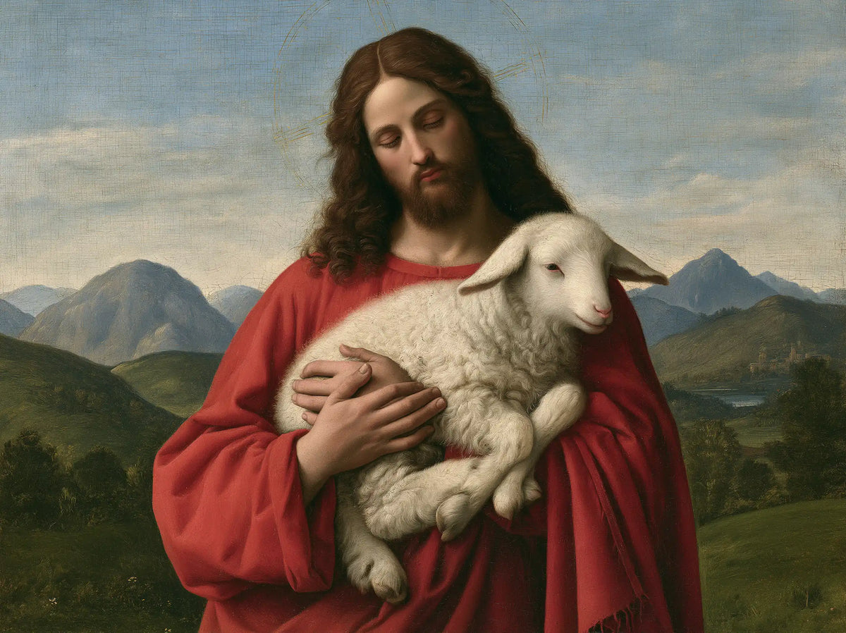 Jesus and the Lamb — Rest in Joined Hands
