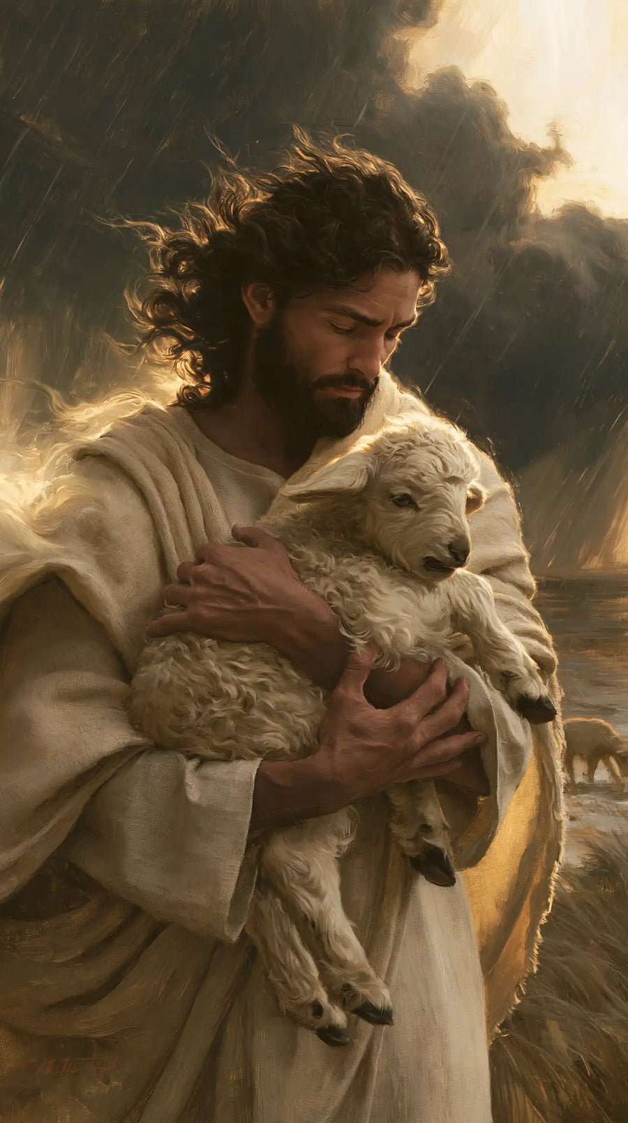 Jesus and the Lamb - Jesus Protecting the Lamb · Portrait n° 4