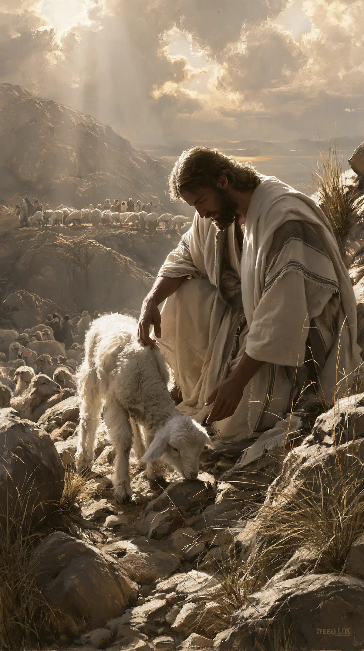 Jesus and the Lamb - The Lost Lamb Found · Portrait n° 4