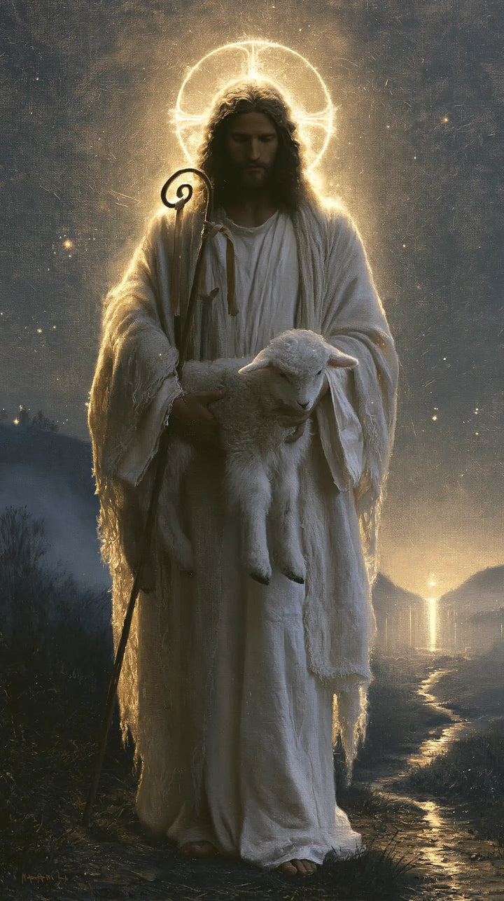 Jesus and the Lamb - Symbolist · Portrait n° 2