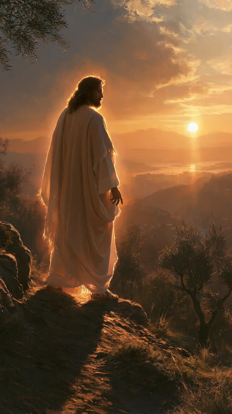 Jesus at Sunset - Sacred Silence · Portrait n° 4