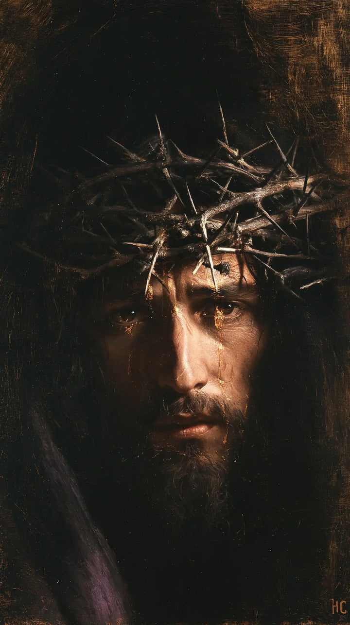 Jesus Crowned with Thorns — Pale Brambles upon the Dark Brow