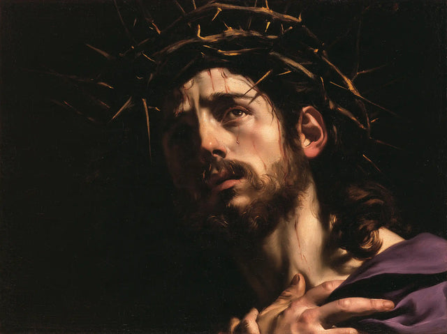 Jesus Crowned with Thorns — The Heart beneath Outstretched Fingers
