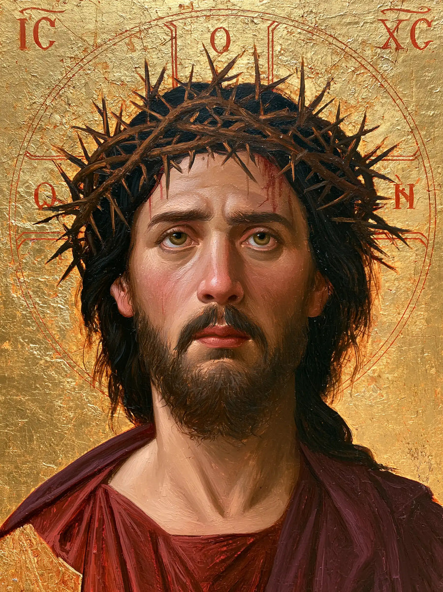 Jesus Crowned with Thorns — The Face with the Dotted Nimbus