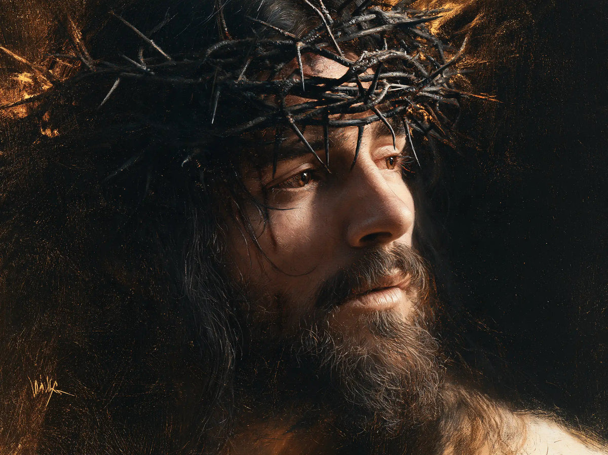 Jesus Crowned with Thorns — The Profile with a Rim of Light