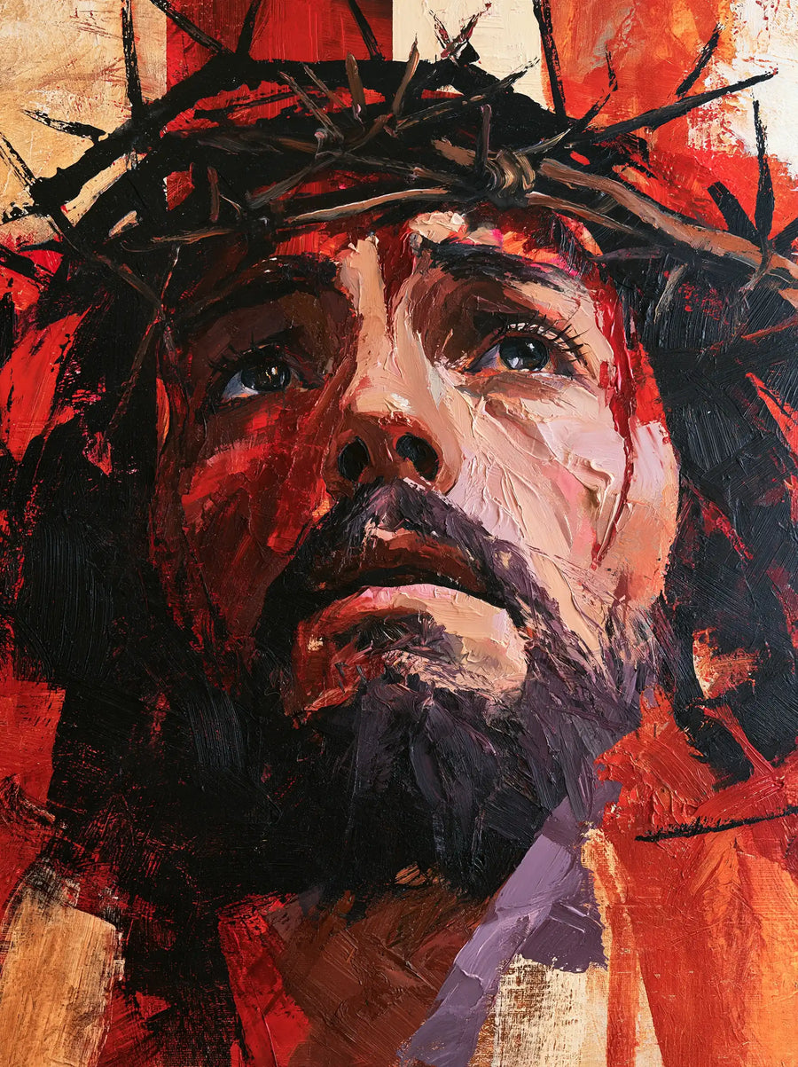Jesus Crowned with Thorns — The Pale Throat in Rising Red
