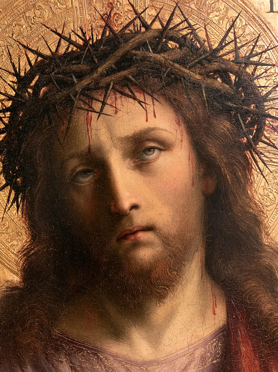 Jesus Crowned with Thorns — The Inclining in Patinated Gold