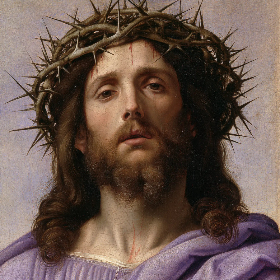 Jesus Crowned with Thorns — Parted Lips in Lilac Light