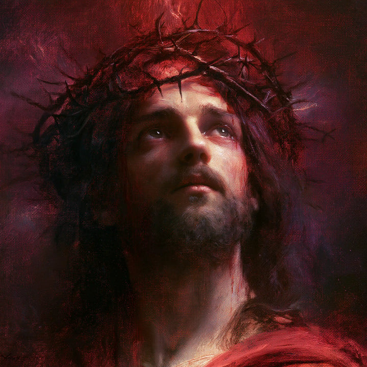 Jesus Crowned with Thorns — The Gaze at the Heart of Red Breath