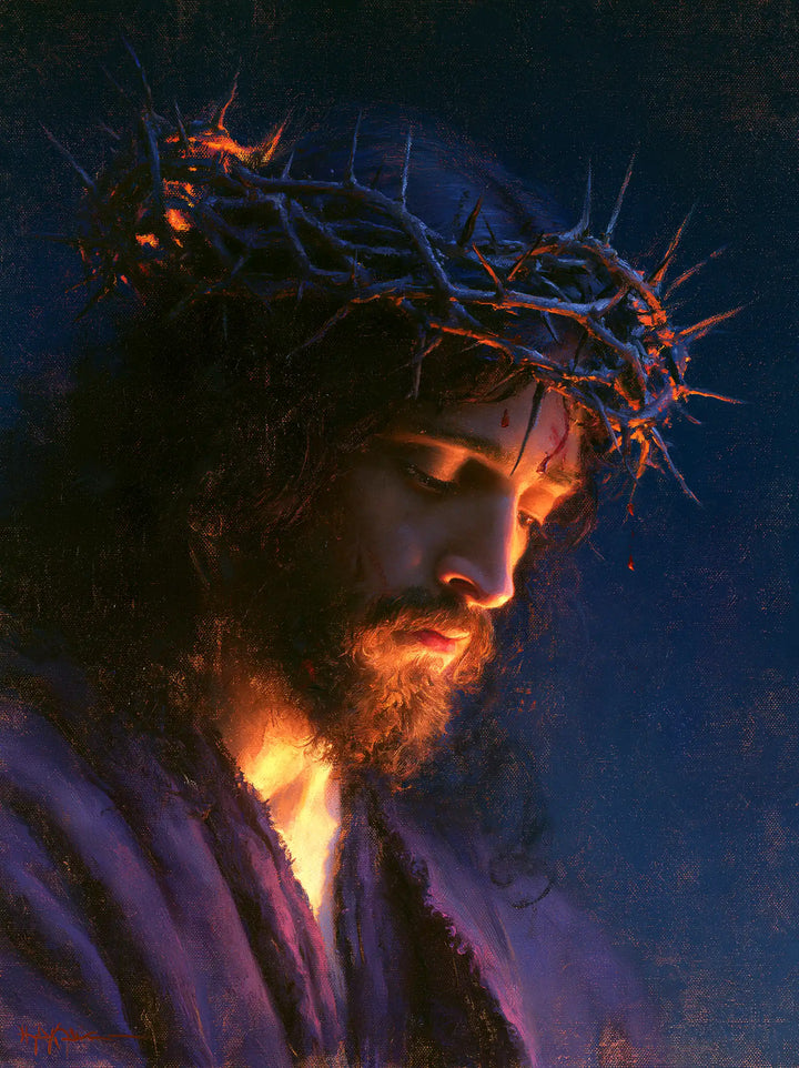 Jesus Crowned with Thorns — The Ember beneath the Inclined Chin