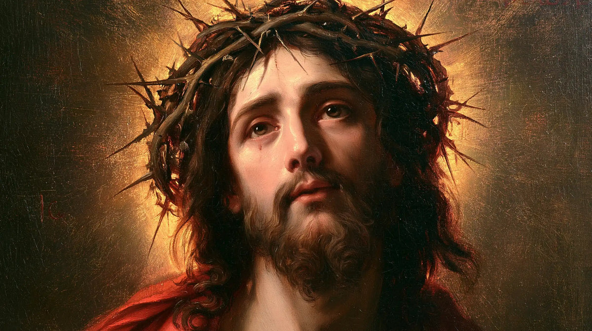 Jesus Crowned with Thorns — The Solemn Face in the Circle of Light