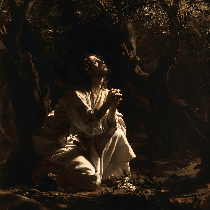 Jesus in Gethsemane - Caravaggio Tenebrism · Square n° 6