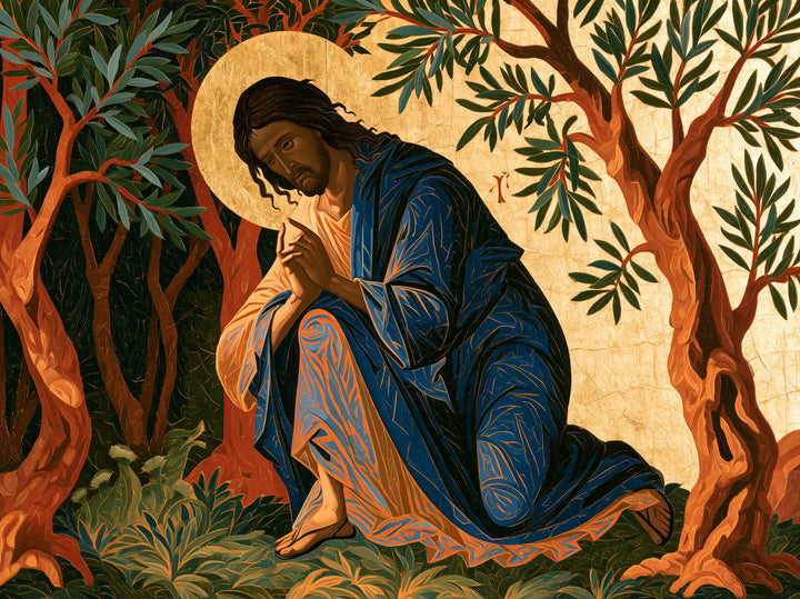 Jesus in Gethsemane - Contemporary Byzantine · Landscape n° 4