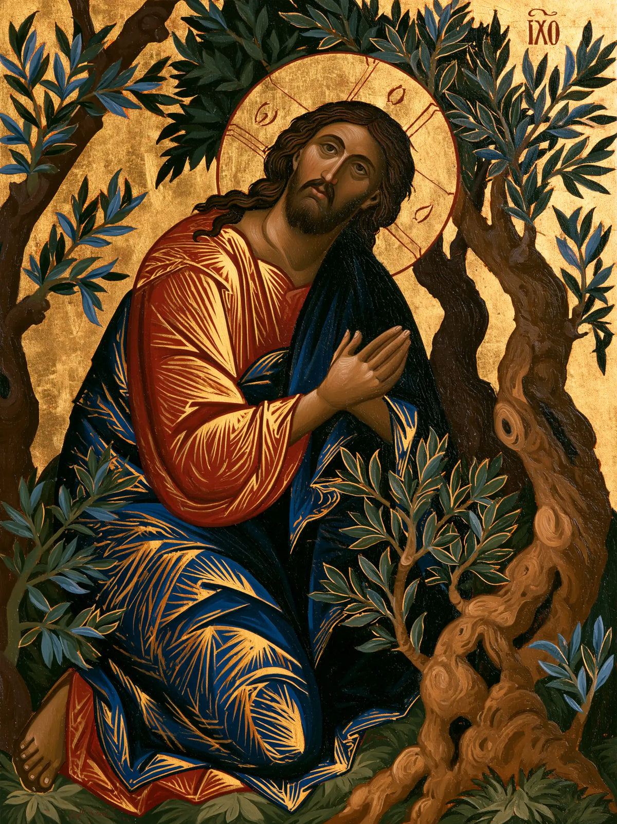 Jesus in Gethsemane — The Gaze within the Leafy Crown