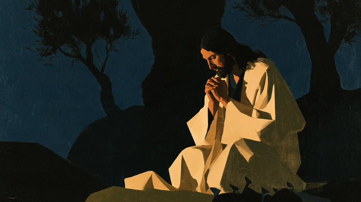 Jesus in Gethsemane — Prayer in Folds of Light