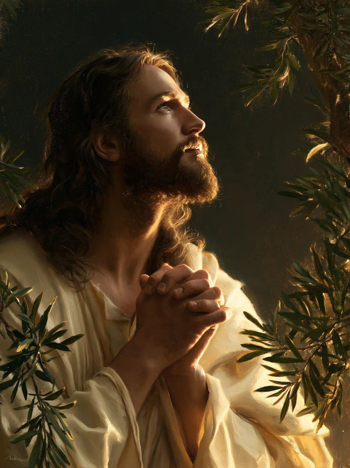 Jesus in Gethsemane — The Profile in the Leafy Bower