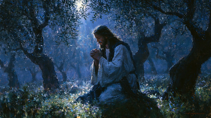 Jesus in Gethsemane — Silence in the Flowering Indigo Garden