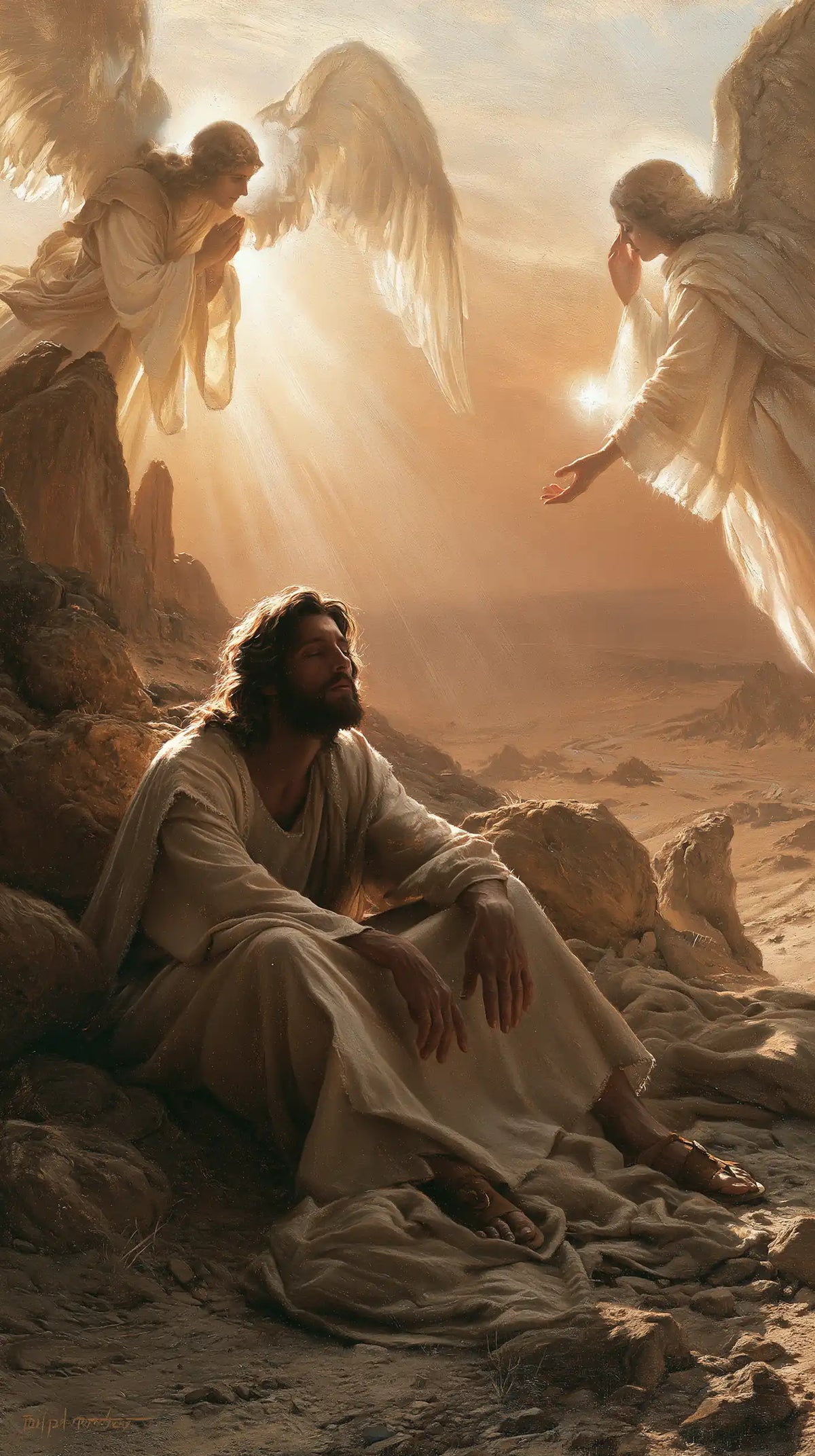 Jesus in the Desert — The Gaze Between Two Messengers