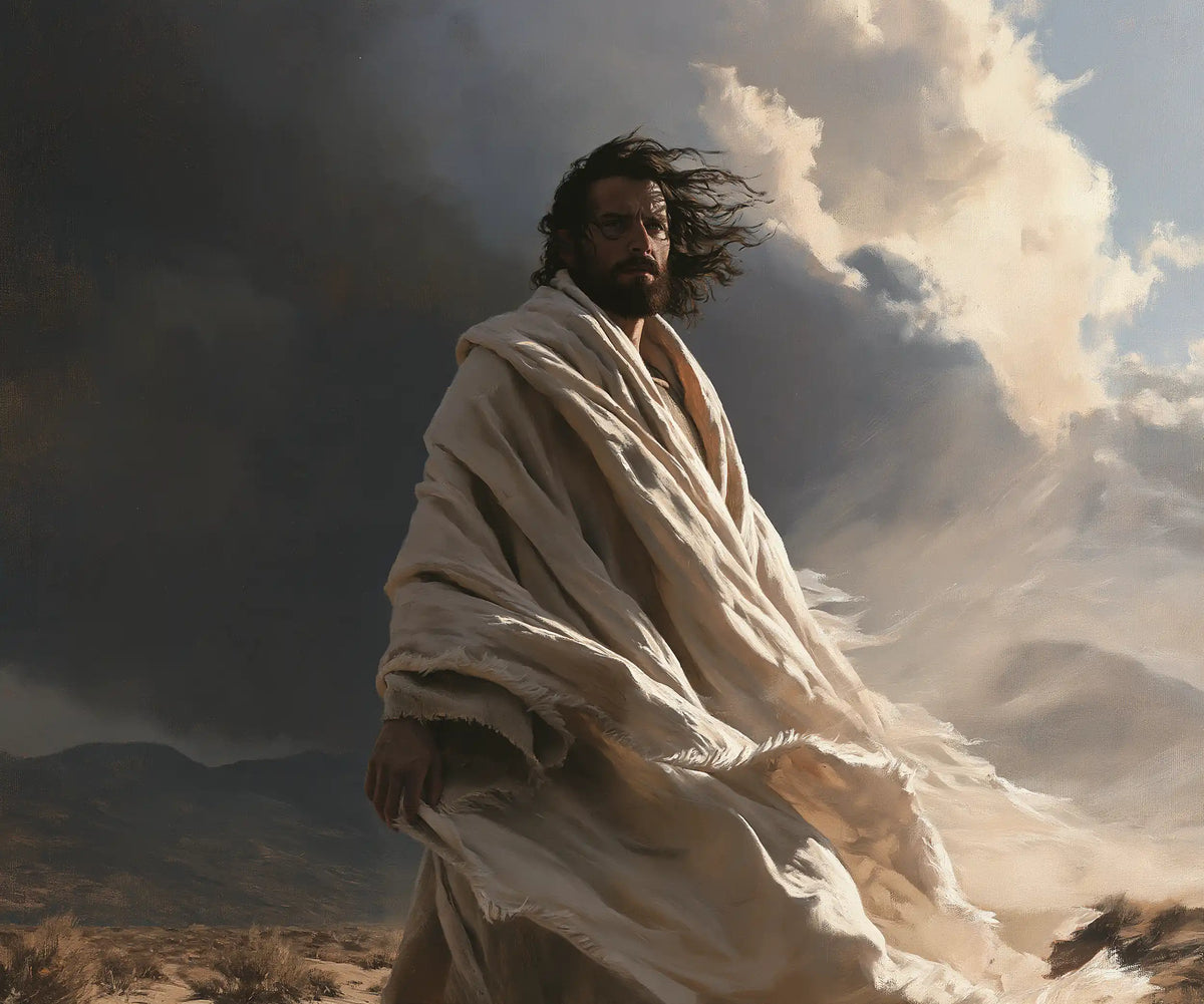 Jesus in the Desert — The White Robe Before the Storm