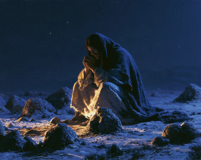 Jesus in the Desert — Pale Linen at the Heart of the Blue Cloak