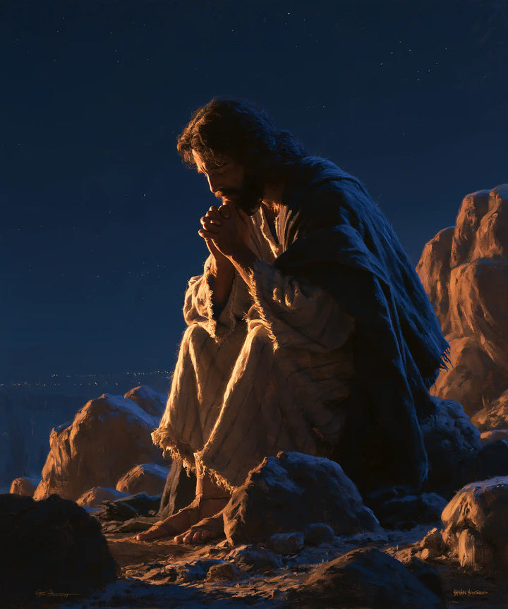 Jesus in the Desert - Midnight Blue Chiaroscuro · Portrait n° 44