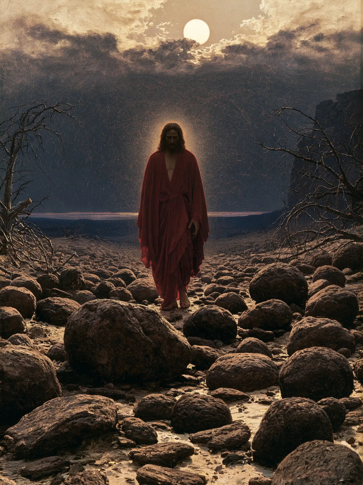 Jesus in the Desert — The Red Tunic beneath the Ivory Disc